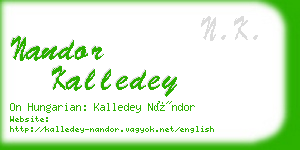 nandor kalledey business card